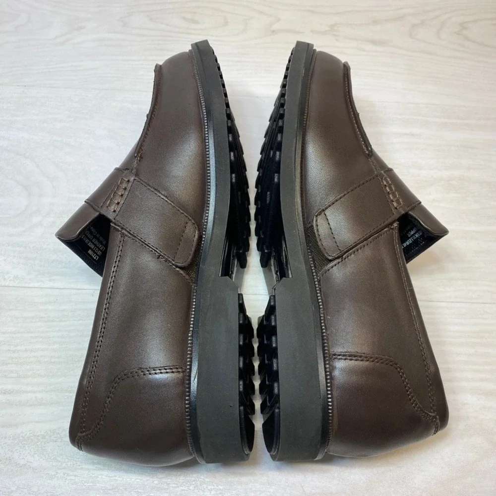 Apex Mens 13 Wide Lexington Penny Loafer LT210M Brown Leather Orthopedic Comfort